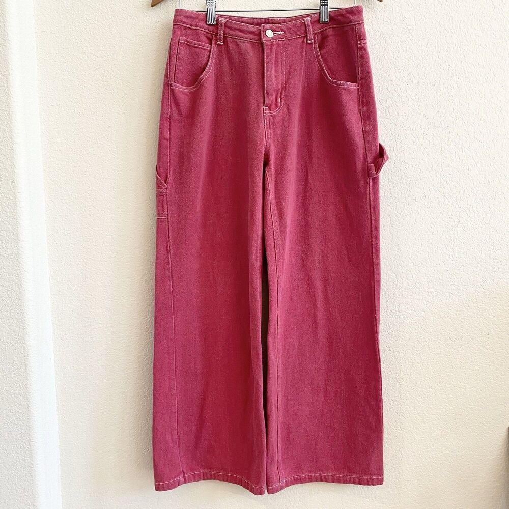 Beige Botany Cotton High Rise Jeans Womens M Red Painters  Straight‎ Leg Denim